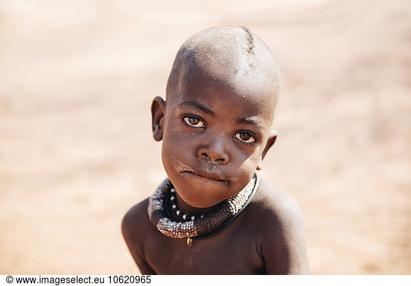 Namibia  Damaraland  portrait of little Himba boy