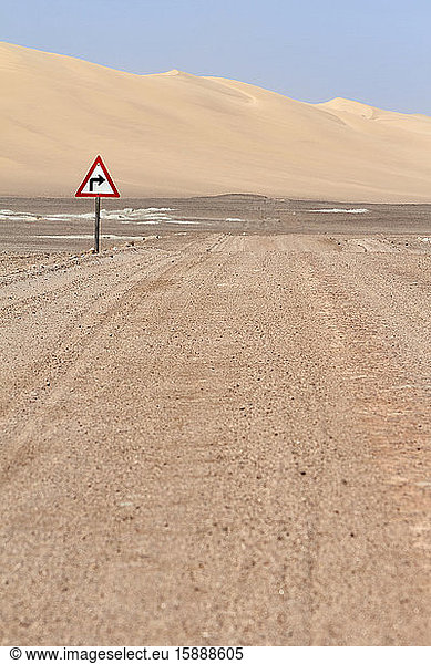 Namibia  Directional road sign in middle of desert