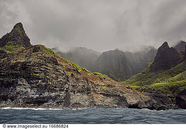 Napali Coastline Offshore in Kauai  Hawaii