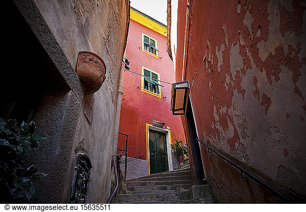 Narrow alley in Vernazza  Cinque Terre  Italy