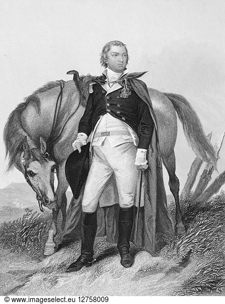NATHANAEL GREENE (1742-1786). American Revolutionary officer. Steel engraving  American  1862.