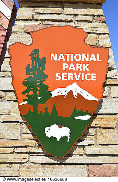 National Park Service badge  Fossil Butte National Monument  U.S. National Park Service  Wyoming  USA