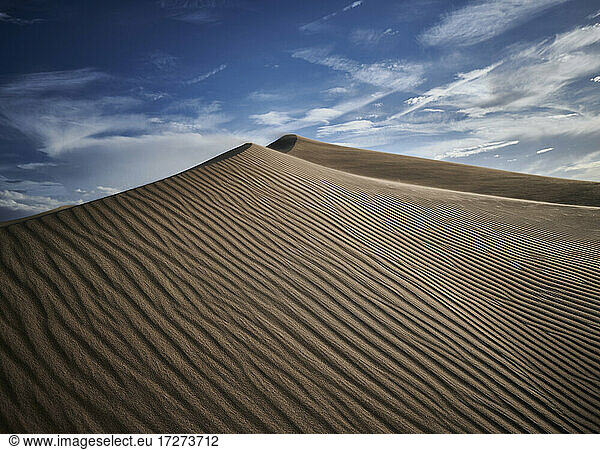 Natural wave pattern on sand of Cadiz Dunes at Mojave Desert  Southern California  USA