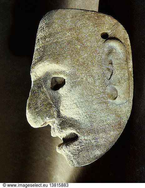 Naturalistische Maske mit den Gesichtszügen eines aztekischen Edelmannes  Mexiko. Azteke.