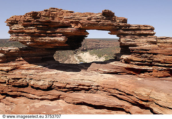 Nature's Window am Loop Walk Trail  Kalbarri National Park  Western Australia  Australien