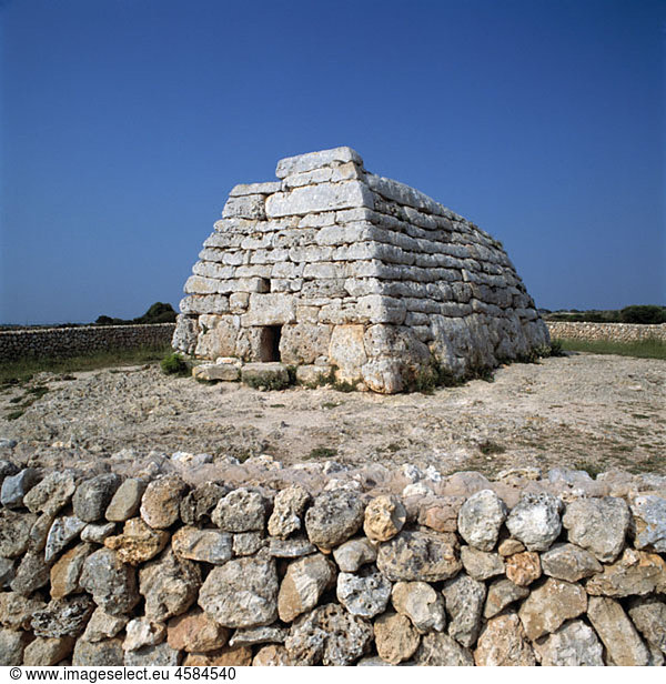 Naveta dÂ¥Es Tudons  prehistoric tomb. Minorca. Balearic Islands. Spain