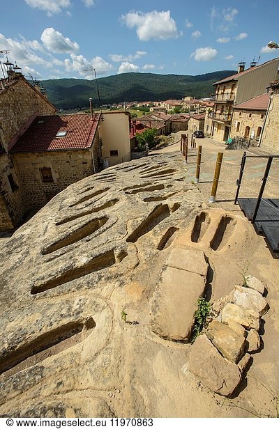 Necropolis. Regumiel de la Sierra. Alto Arlanza. Burgos province Castile-Leon Spain