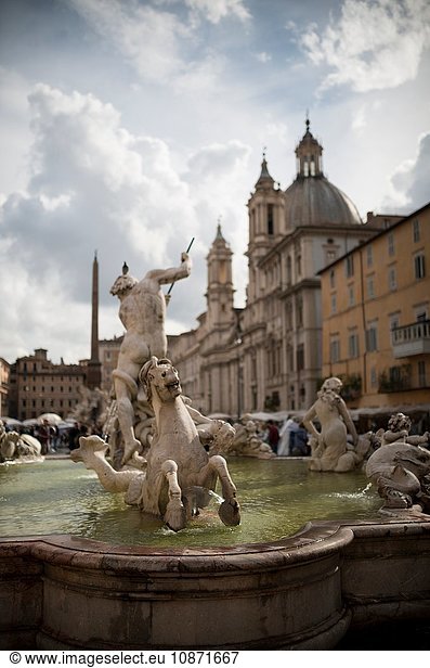 Neptunbrunnen  Piazza Navona  Rom  Italien