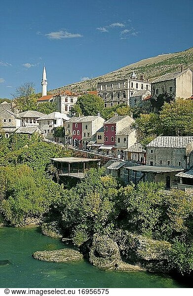 Neretva river in mostar in bosnia herzegovina.