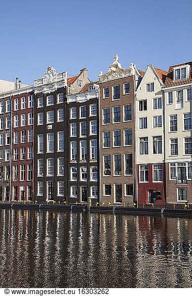 Netherlands  Amsterdam  Typical houses at town canal