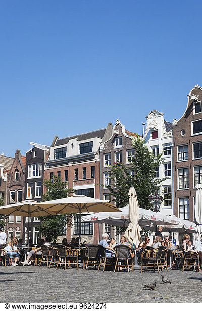 Netherlands  County of Holland  Amsterdam  Torensteeg  Singelgracht  street cafe on canal-bridge