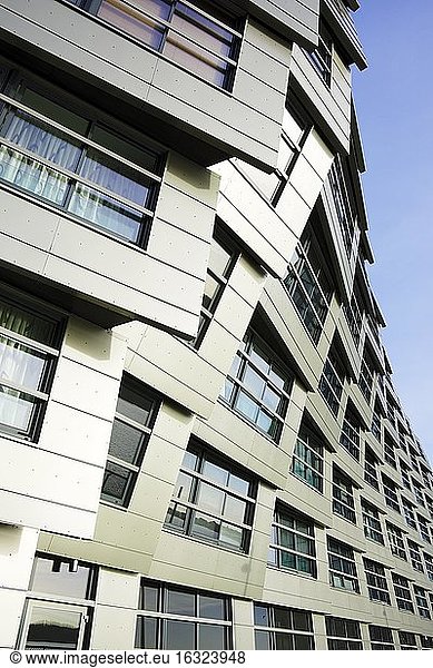 Netherlands  Flevoland  Almere  part of facade of modern apartment building