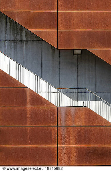 Netherlands  North Holland  Amsterdam  Exterior staircase of modern industrial building