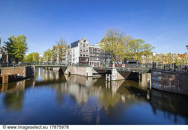 Netherlands  North Holland  Amsterdam  Long exposure of city canal