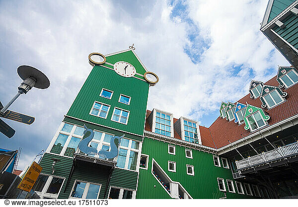 Netherlands  North Holland  Zaandam  Entrance of green painted railroad station