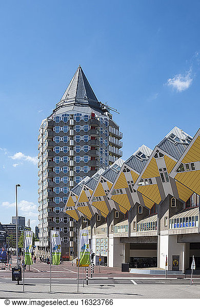 Netherlands  Rotterdam  cubical houses and Blaaktower