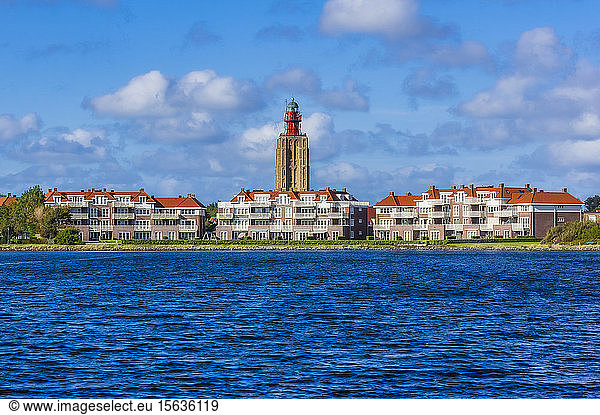 Netherlands  Zeeland  Westkapelle  cityscape with lighthouse
