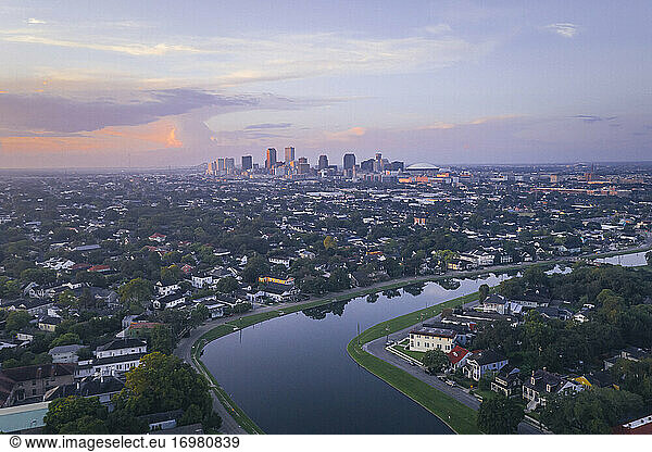 New Orleans am Morgen von oben