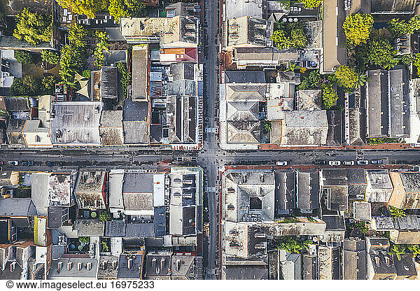 New Orleans French quarter from in the morning from above