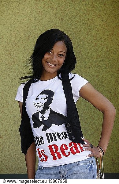 New Orleans girl wearing a Barack Obama t-shirt  Orlando  United States.