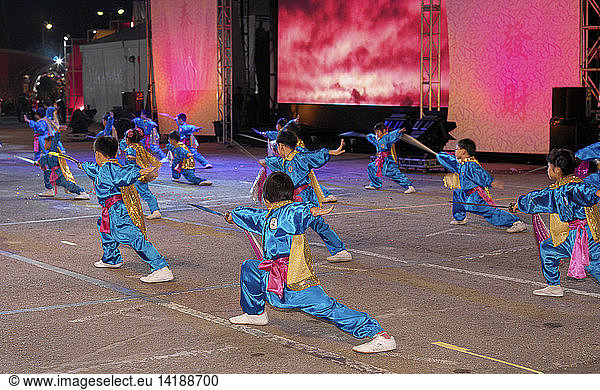 New Year Night Parade Hong Kong Island Hong Kong China Asia