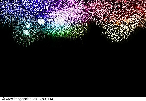 New Year's Eve fireworks New Year's Eve background text free space copyspace colourful New Year New New backgrounds in Stuttgart  Germany  Europe