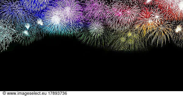 New Year's Eve fireworks New Year's Eve text free space copyspace background colourful banner New Year New New backgrounds in Stuttgart  Germany  Europe