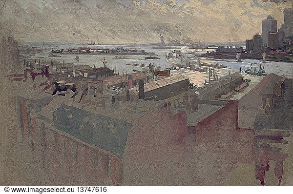 New York Bay von der Margaret aus 1925