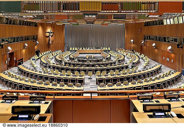 New York. Manhattan. United Nations Headquarters. The chamber of the United Nations Trusteeship Council