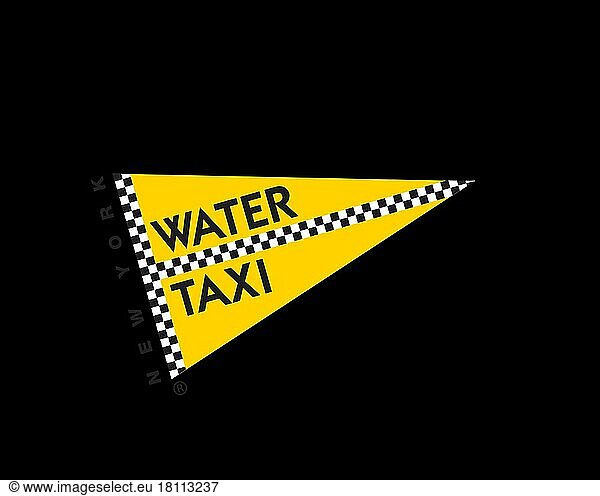 New York Water Taxi  gedrehtes Logo  Schwarzer Hintergrund