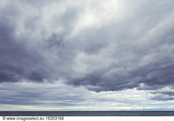New Zealand  Golden Bay  Totaranui  view to sea and clouded sky