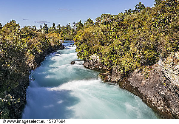New Zealand  North Island  Taupo  Long exposure of Waikato River