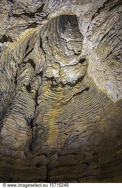 New Zealand  Oceania  North Island  Waitomo Caves  Ruakuri Cave  Limestone formations in cave