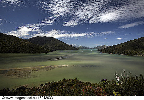 New Zealand  Rocky coast and bay