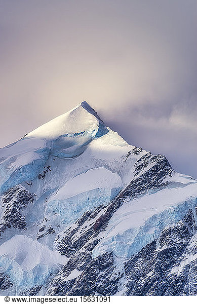 New Zealand  South Island  Snowcapped peak of Mount Cook