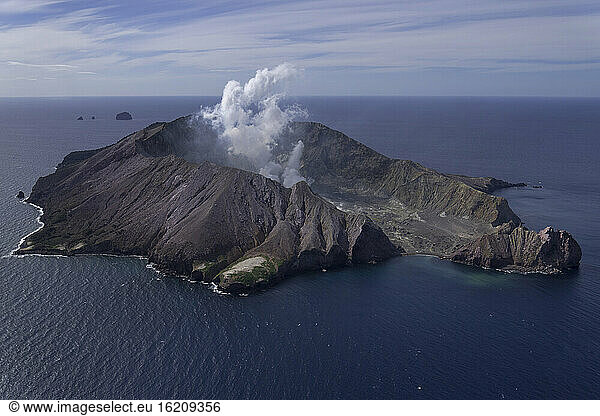 New Zealand  View of White Island volcano