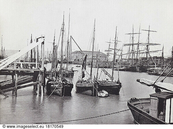 Newhaven  East Sussex  England. Blick auf den Hafen im 19. Jahrhundert. Jahrhundert. Aus Around The Coast  An Album of Pictures from Photographs of the Chief Seaside Places of Interest in Great Britain and Ireland  veröffentlicht in London  1895  von George Newnes Limited.