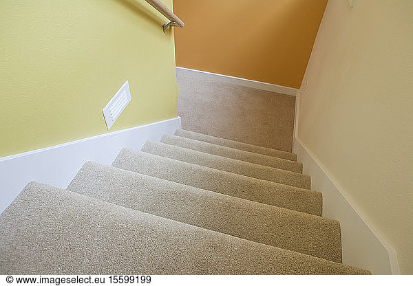 Newly build stairwell of a disability accessible home