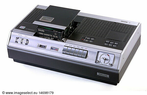 NLD  Niederlande  1975  frueher  Videorecorder  Videorekorder  Philips  Modell Philips Video-Cassetten-Recorder N 1500  funktioniert nach dem Videostandard VCR-Long-Play-System fuer VCR-Cassetten