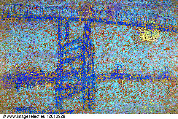Nocturne: Battersea Bridge  1872-1873. Artist: Whistler  James Abbott McNeill (1834-1903)