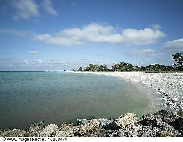 Nokomis Beach von der North Jetty in Nokomis Florida in den Vereinigten Staaten.
