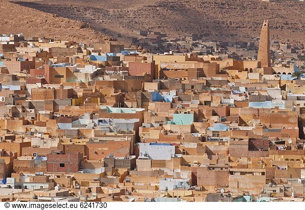 Nordafrika , über , Dorf , Ansicht , UNESCO-Welterbe , Afrika , Algerien