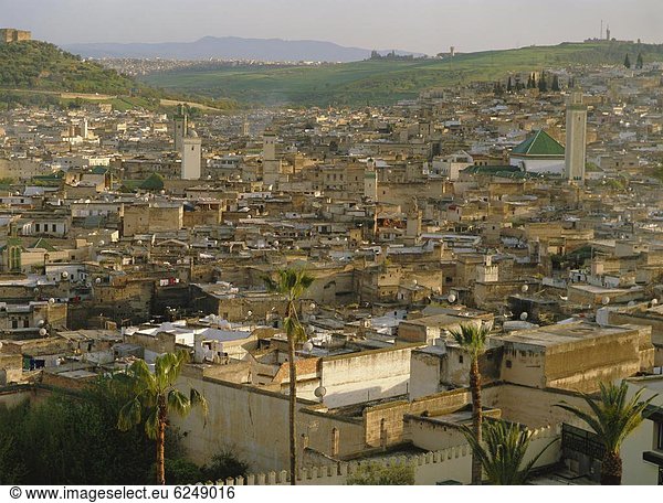 Nordafrika Fès Fez über Hotel Ansicht Afrika Marokko