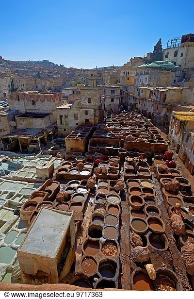 Nordafrika Fès Fez Tradition Altstadt UNESCO-Welterbe Fes Marokko Gerberei