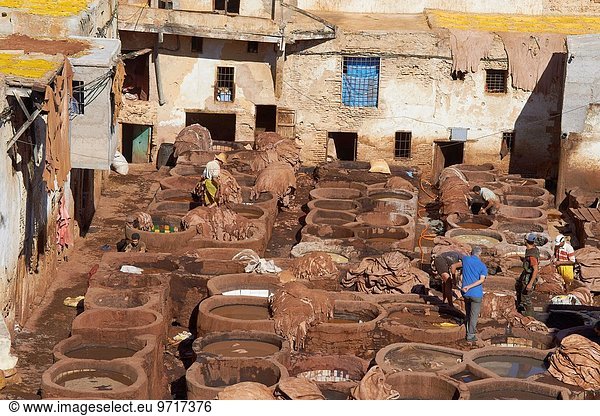 Nordafrika Fès Fez Tradition Altstadt UNESCO-Welterbe Fes Marokko Gerberei