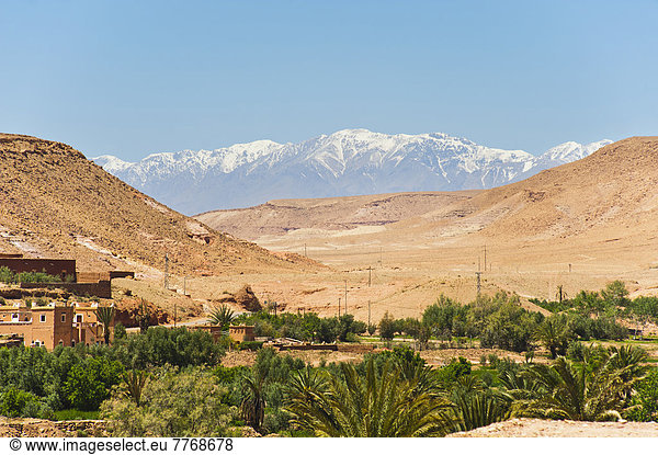 Nordafrika  hoch  oben  Berg  bedecken  Big Ben  Afrika  Kasbah  Marokko  Schnee
