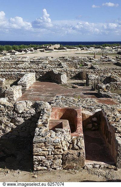 Nordafrika Meer Ruine UNESCO-Welterbe Afrika Tunesien