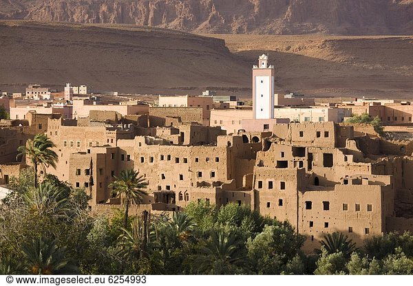Nordafrika  zeigen  über  Stadt  Ansicht  Baum  Krümel  Afrika  Minarett  modern  Marokko