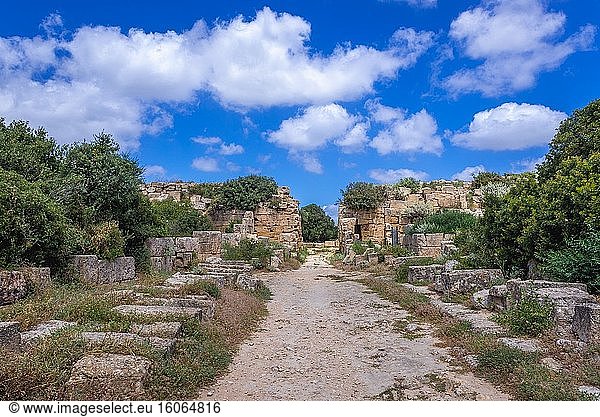 Nordtor der Akropolis von Selinunte  der antiken griechischen Stadt an der Südwestküste Siziliens in Italien.