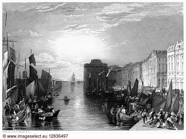 NORMANDY: LE HAVRE  c1830. Steel engraving  c1830  after J.M.W. Turner.